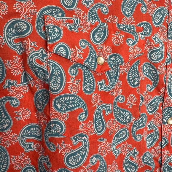Wrangler Wms Wrancher Paisley Western Pearl Snap LS Shirt Size 2XL Cowgirl Rodeo - Picture 6 of 11
